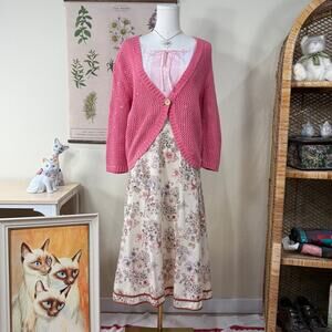 Vintage Floral Midi Skirt Cottage Coquette Dolly Femme Romantic Himekaji S 4